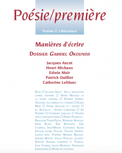 Poésie Première